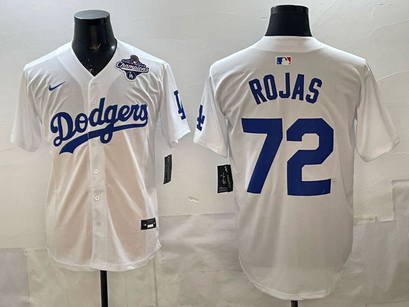 Men 2025 Los Angeles Dodgers #72 Rojas White Game Nike MLB Jersey style 0012->los angeles dodgers->MLB Jersey